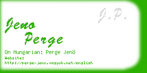 jeno perge business card